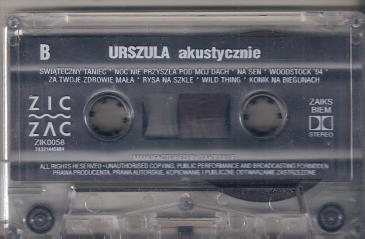 Urszula - Akustycznie MC - 1996 - kaseta strona B.jpg