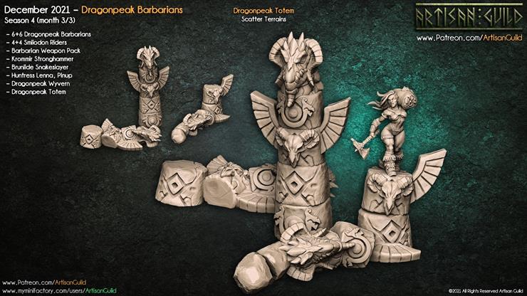 różne fantasy - Dragonpeak Barbarians - Dragonpeak Totems Artisan Guild.stl.jpg