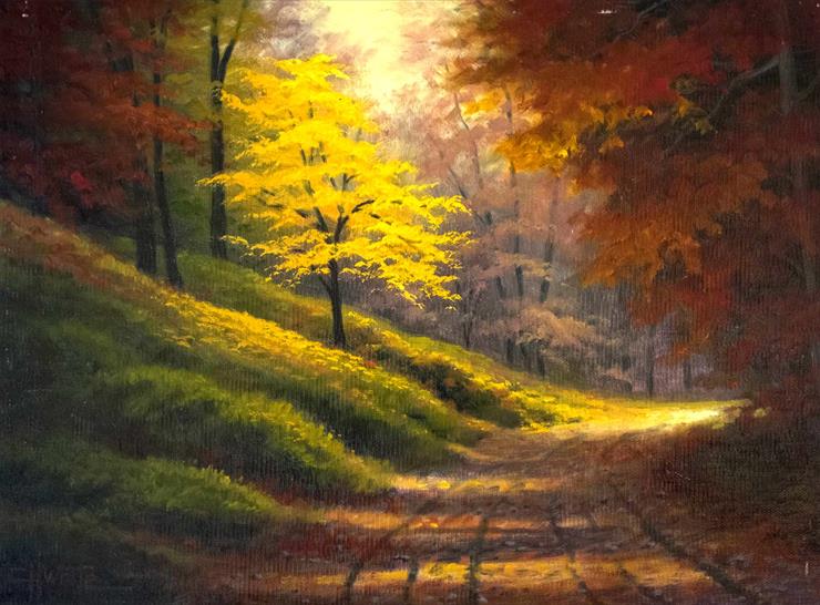 jesień w malarstwie 3 - Woodland-Walk-Charles-White.jpg