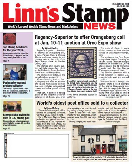 Poster - LINNS STAMP NEWS 2014.12.29 Vol.87 No. 4496 Worlds Largest Weekly Stamp News and Marketplace 2014, PDF.jpg